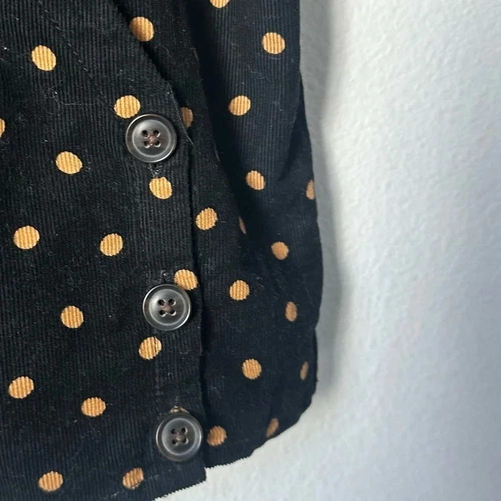 Madewell Corduroy Puff-Sleeve Wrap Top in Oval Dot Size XXS